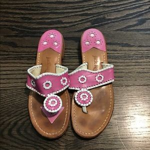 Jack Rogers Pink and White Flip Flops Sandals